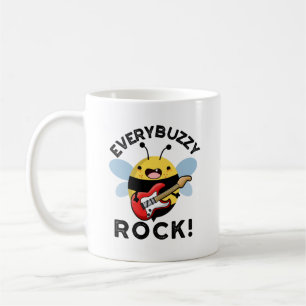 Elke Buzzy Rock Funny Music Bee Pun Koffiemok