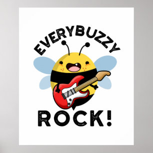Elke Buzzy Rock Funny Music Bee Pun Poster