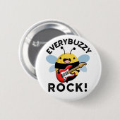 Elke Buzzy Rock Funny Music Bee Pun Ronde Button 5,7 Cm (Voorkant /achterkant)