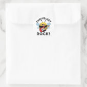 Elke Buzzy Rock Funny Music Bee Pun Ronde Sticker (Tas)