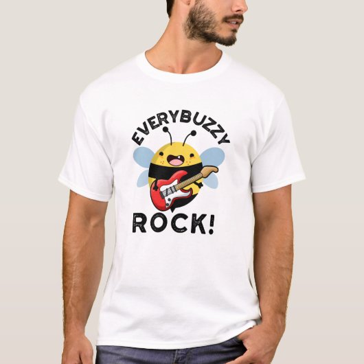 Elke Buzzy Rock Funny Music Bee Pun T-shirt (Voorkant)