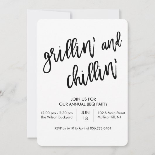 ELKE COLOR - Grillin en Chillin BBQ Uitnodiging (Voorkant)