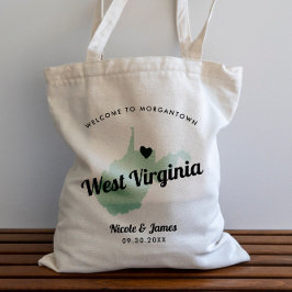 Elke Color West Virginia Map Wedding Welcome Bag, Tote Bag