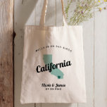 Elke Colour California WeduwWelkomsttas Tote Bag<br><div class="desc">Het weekend van de bruiloft heet cadeautas voor gasten uit de stad voor je bruiloft, met afbeelding van Californië. U kunt de kleuren voor om het even welk deel van dit ontwerp uitgeven, evenals het hart naar de plaats van uw bruiloft verplaatsen. Om kleuren te veranderen, personaliseert de klik en...</div>