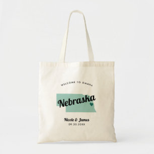 Elke Colour Nebraska Map Wedding Welcome Bag, Tote Bag
