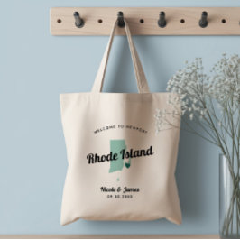 Elke Colour Rhode Island Map Wedding Welcome Bag, Tote Bag