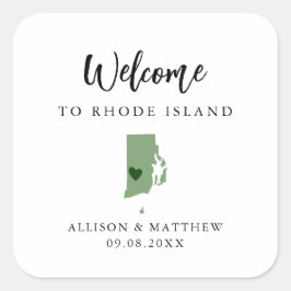 Elke Colour Rhode Island Weddenschap Welkomsttas Vierkante Sticker
