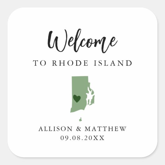 Elke Colour Rhode Island Weddenschap Welkomsttas Vierkante Sticker (Voorkant)