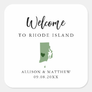 Elke Colour Rhode Island Weddenschap Welkomsttas Vierkante Sticker