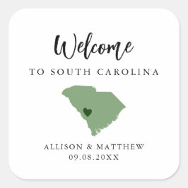 Elke Colour South Carolina Wedding Welcome Bag Vierkante Sticker