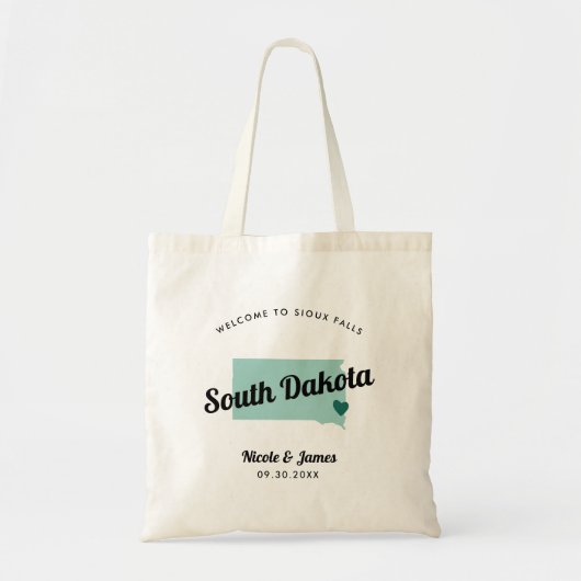 Elke Colour South Dakota Map Wedding Welcome Bag, Tote Bag (Voorkant)