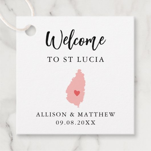 Elke Colour St. Lucia Wedding Welcome Bag Bedankjes Labels (Voorkant)
