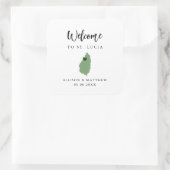 Elke Colour St. Lucia Wedding Welcome Bag Vierkante Sticker (Tas)