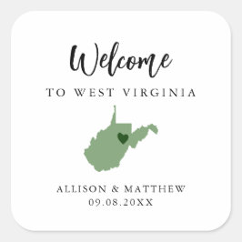 Elke Colour West Virginia State WeduwWelkomsttas Vierkante Sticker