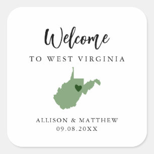 Elke Colour West Virginia State WeduwWelkomsttas Vierkante Sticker