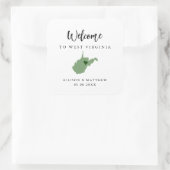 Elke Colour West Virginia State WeduwWelkomsttas Vierkante Sticker (Tas)