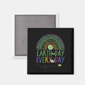 Elke dag Aarde Dag Regenboog met Bomen Eart Magneet (Voorkant / Achterkant)
