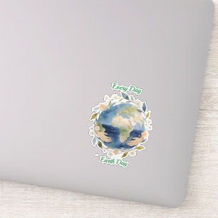 Elke Dag Aardedag Bloemeng globe Met Handen Sticker