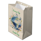 Elke Dag Aardedag Bloemenglab met handen Medium Cadeauzakje (Voorkant Gekanteld)