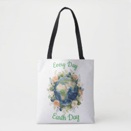 Elke Dag Aardedag Bloemenkrans Aarde Tote Bag