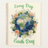 Elke Dag Aardedag Bloemenkranse Aarde Planner (Voorkant)
