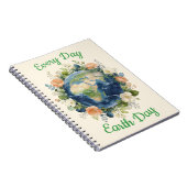 Elke Dag Aardedag Bloemenslinger Aarde Notitieboek (Rechterzijde)