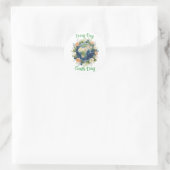 Elke Dag Aardedag Bloemenslinger Aarde Ronde Sticker (Tas)