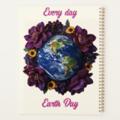 Elke Dag Aardedag Bloemrijke Planeet Design Planner (Achterkant)