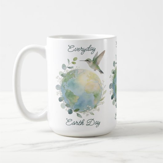 Elke Dag Aardedag Kolibrie Vogel Koffiemok (Links)