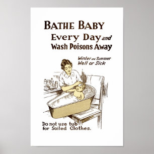 Elke dag baden je Baby Poster