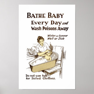 Elke dag baden je Baby Poster