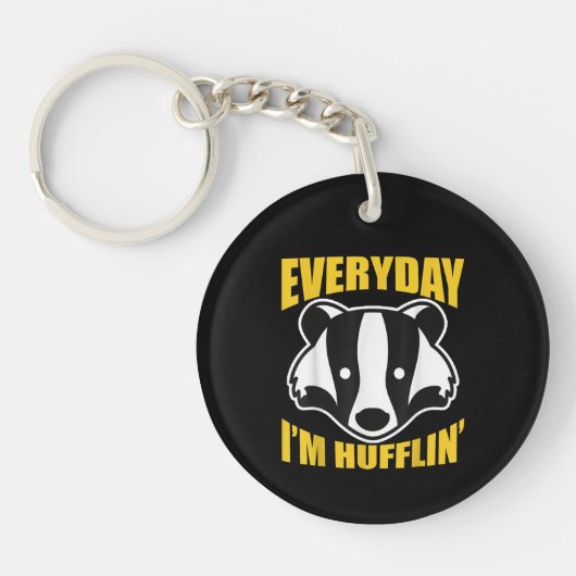 Elke dag ben ik aan het Huffle Huffle Schattig Gra Sleutelhanger (Voorkant)