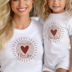 Elke dag ben ik dol op Boho Heart Sun Matching Kinder Shirts