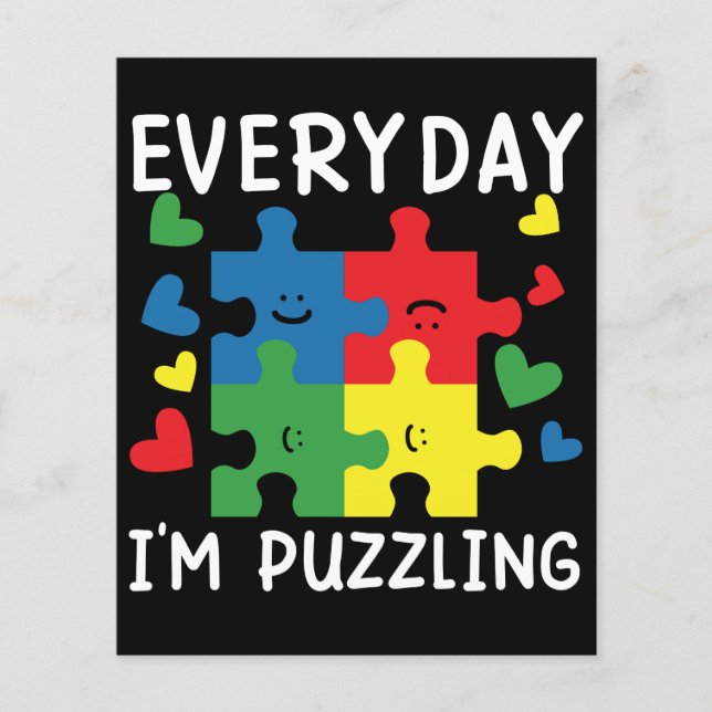 Elke dag ben ik Puzzels Leuk Autisme Bewustzijn (Voorkant)