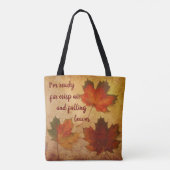 Elke dag ben ik Rustlin's Herfst Autumn Leaves Tote Bag (Achterkant)