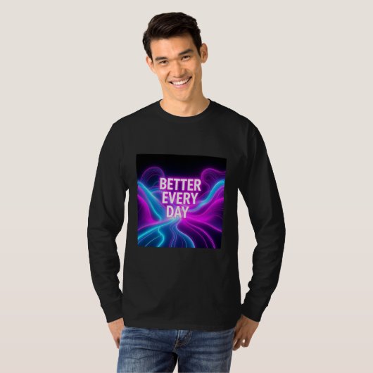 Elke Dag Beter T-shirt | Abstracte Reislijnen (Voorkant volledig)