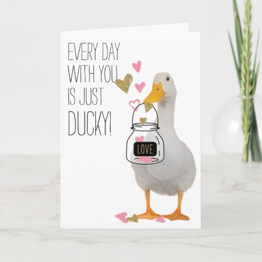 Elke dag bij jou is Ducky Valentijn Feestdagen Kaart (Voorkant)