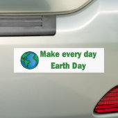 Elke dag Dag van de Aarde Bumpersticker (Op auto)