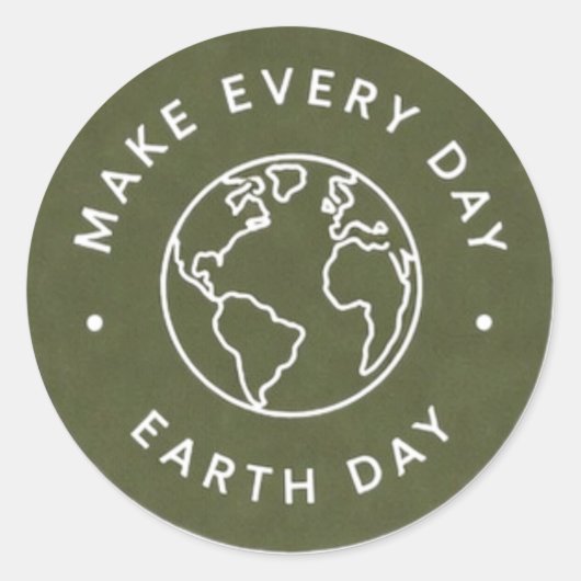 Elke Dag Dag van de Aarde Ronde Sticker (Voorkant)