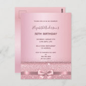 Elke dag dat je jarig bent roos gouduitnodiging briefkaart (Voorkant / Achterkant)