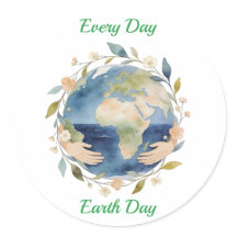 Elke Dag Earth Day Bloemeng globe Met Handen