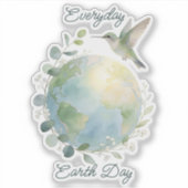 Elke Dag Earth Day Kolibrie Vogel Sticker (Voorkant)