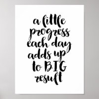 Elke dag een beetje vooruitgang, zwart motivatie