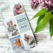 Elke dag een Happy Day 4 Foto Initialen Seafoam Case-Mate iPhone Case