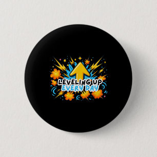 Elke Dag Een Niveau Hoger Ck T-Shirt Voor School G Ronde Button 5,7 Cm