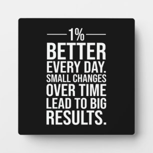 Elke dag een procent beter, succes Motivatie Fotoplaat