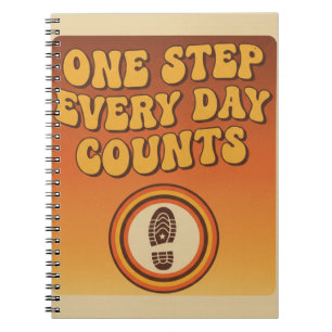 Elke Dag Een Stap - Retro Motivatie Notitieboek