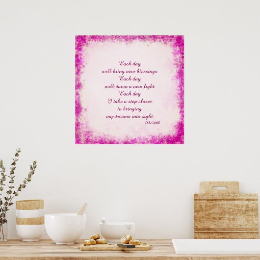 "Elke dag" gedicht poster (Keuken)