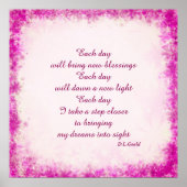 "Elke dag" gedicht poster (Voorkant)