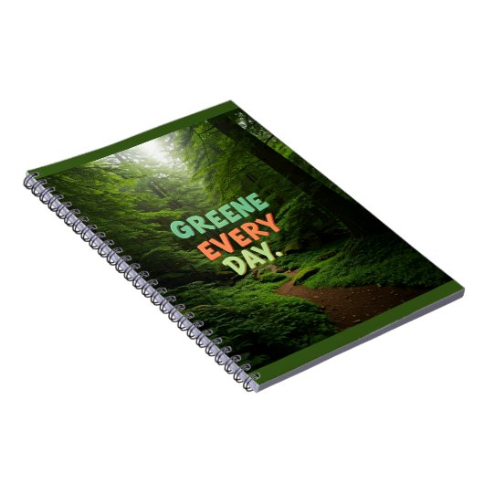 Elke dag groener" Eco-vriendelijke e-boeken Notitieboek (Rechterzijde)